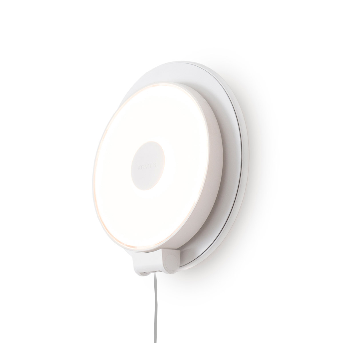 koncept Gravy Plug-In LED Wandleuchte, weiß, Front: weiß, mit verstellbarem Leuchtenkopf