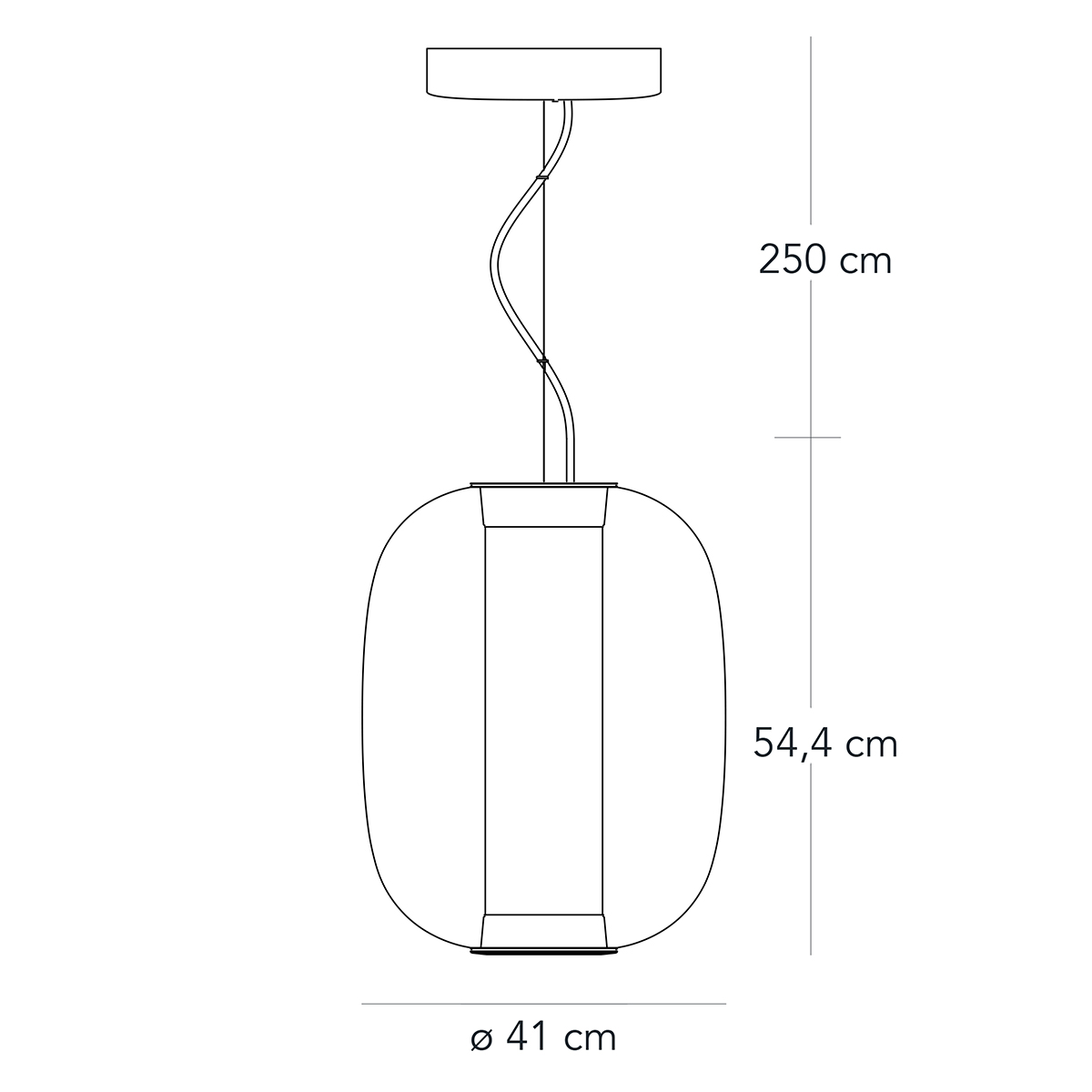 Fontana Arte Meridiano Grande LED Pendelleuchte, Maßzeichnung