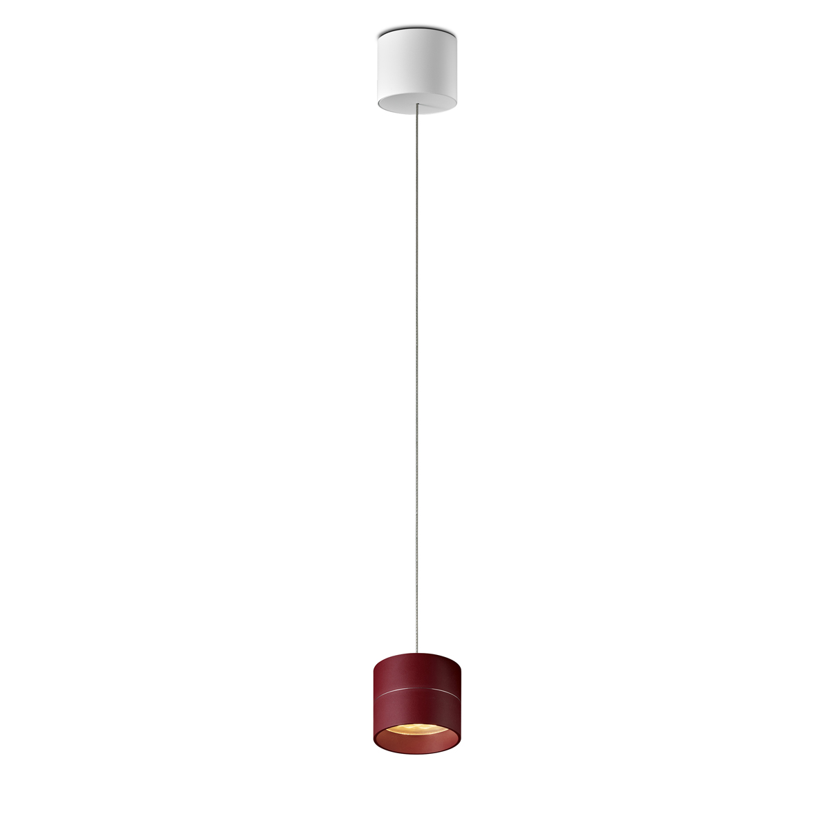 Oligo Tudor S LED Pendelleuchte, TW, unsichtbare Höhenverstellung, rot matt