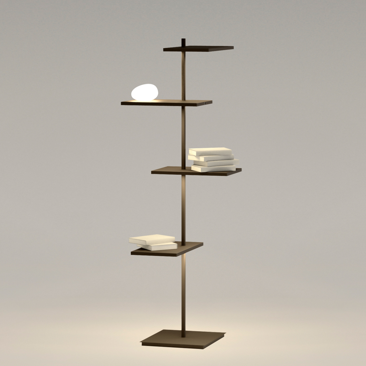 Vibia Suite 6006 Stehleuchte, mit Glasdiffusor, dunkelbraun matt (Dekoration nicht inbegriffen)