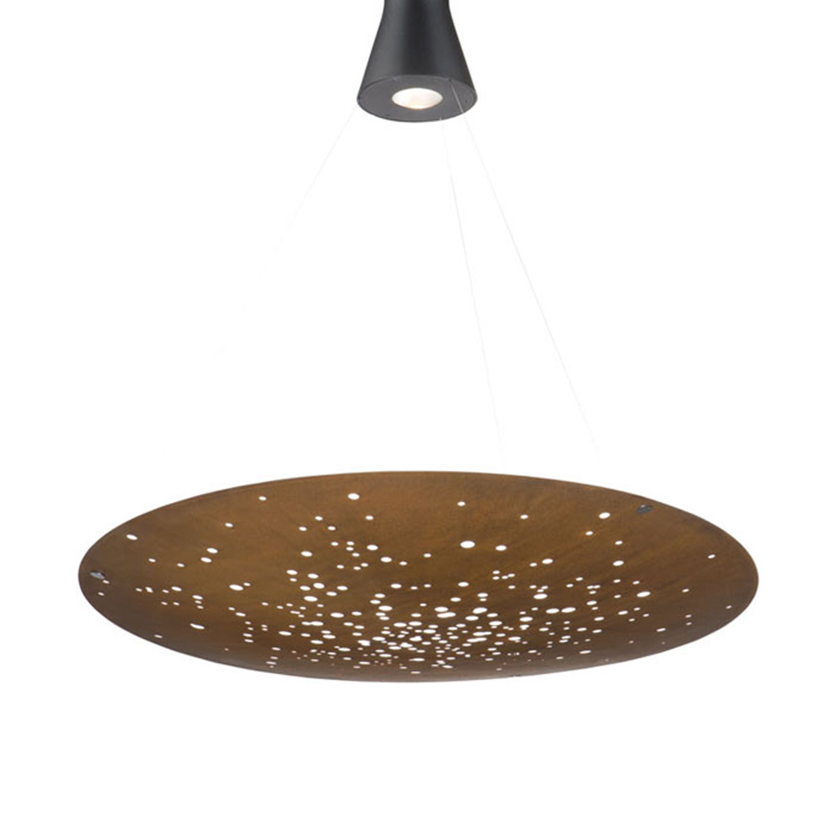 Fabbian Lens Pendelleuchte, 1-flg., Ø: 90 cm, rostfarben