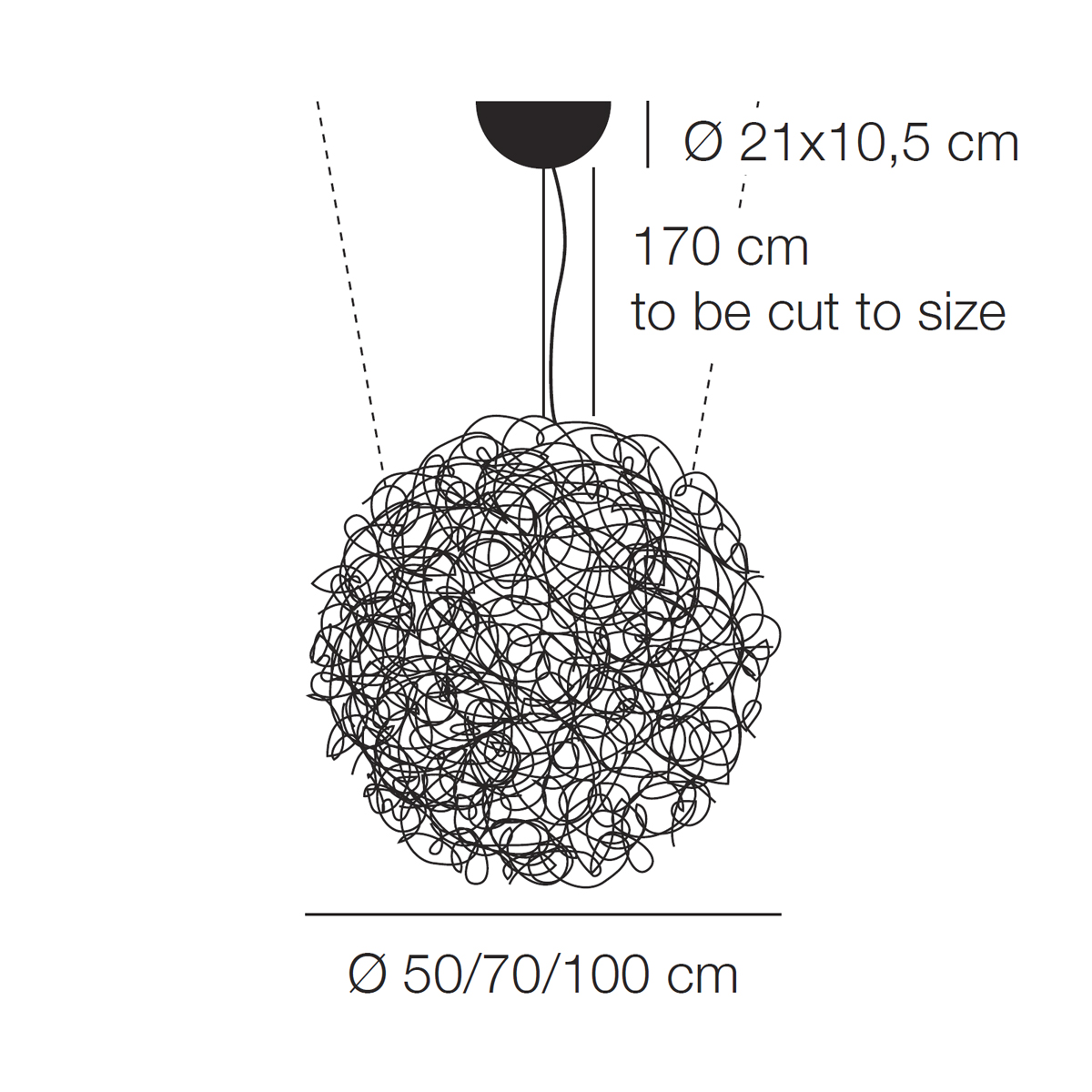 Catellani & Smith Fil de Fer Outdoor Pendelleuchte, Ø: 50 / 70 / 100 cm