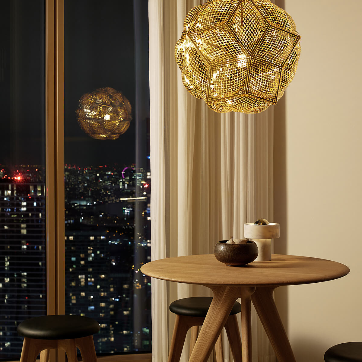 Tom Dixon Stone Portable LED Akkuleuchte, Gold / Marmor