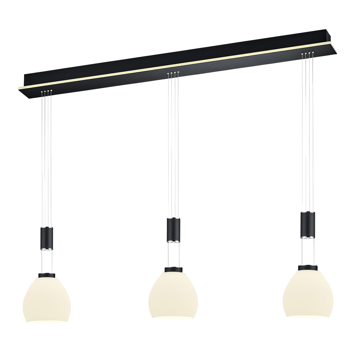 HELL Sam LED Pendelleuchte, 3-flg., schwarz