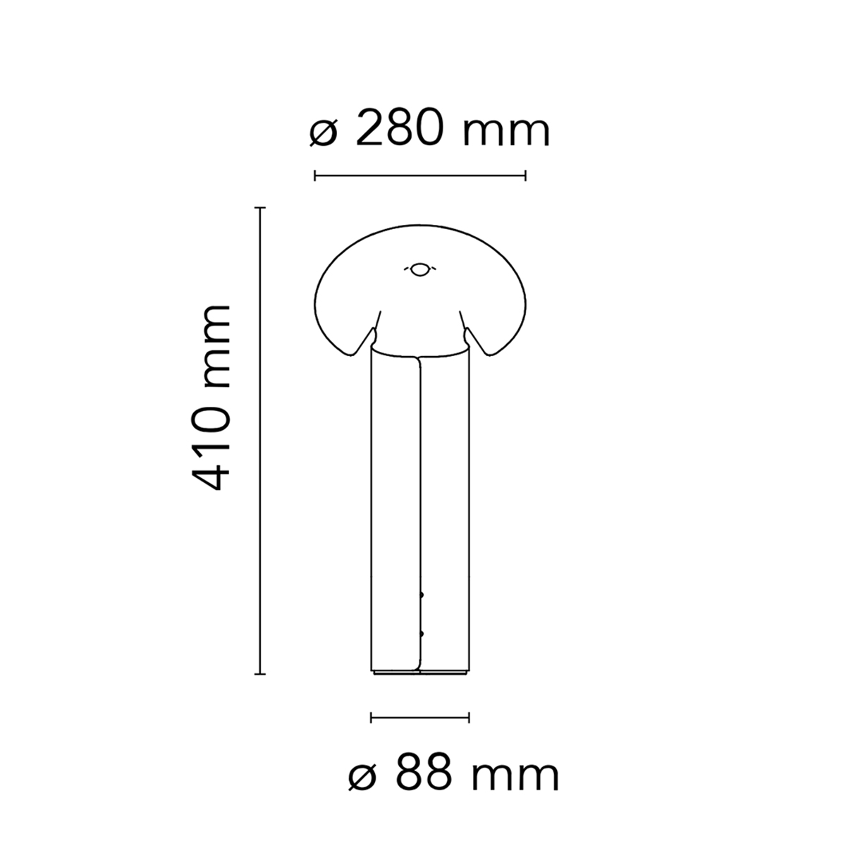 Flos Chiara T Tischleuchte, Maßzeichnung