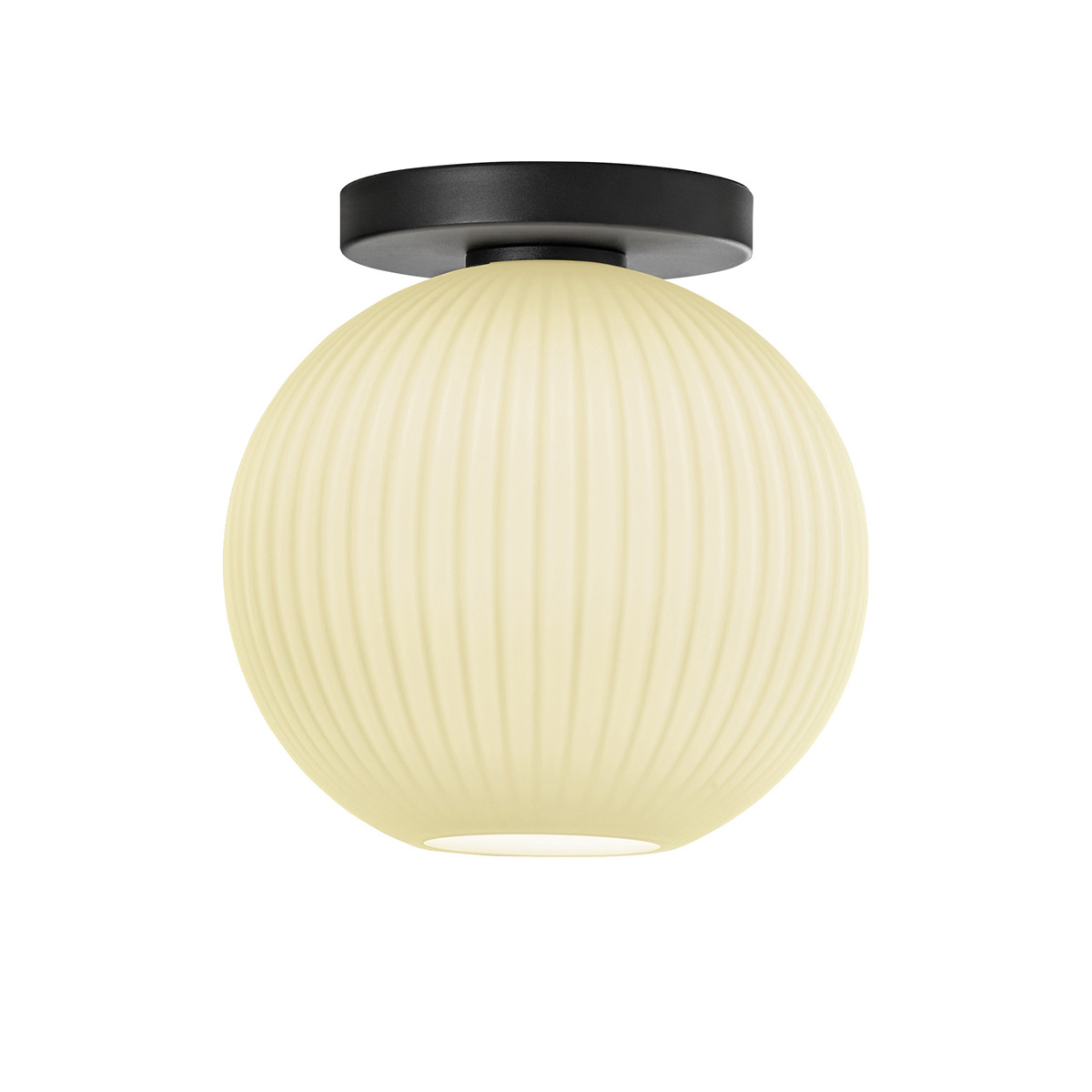 Hell Loft Deckenleuchte, schwarz / Glas weiß Loft Deckenleuchte