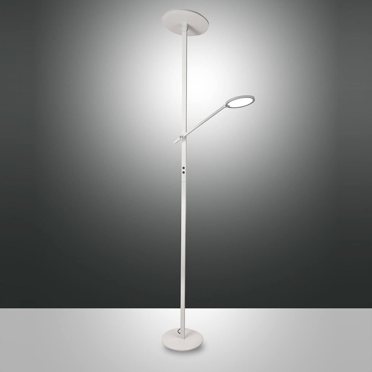 Fabas Luce Regina LED Stehleuchte mit Lesearm, weiß