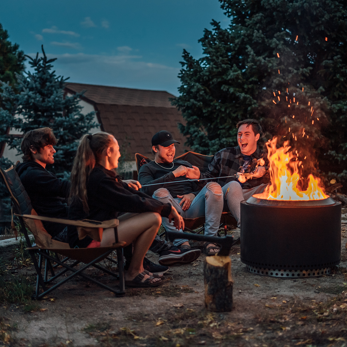 Yukon 27'' Feuerschale mit Standfuß, für 6-8 Personen