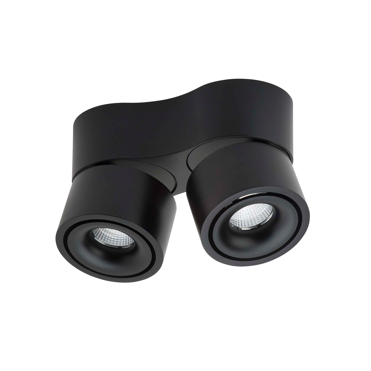 Antidark by Lumexx Easy Mini Double LED Wand- / Deckenleuchte, schwarz (mit schwarzer Abdeckung)