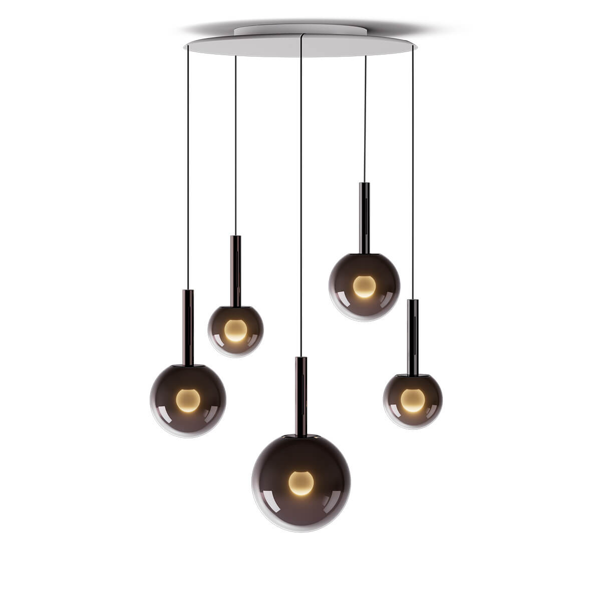 Occhio Luna sospeso cloud 5 fix LED Pendelleuchte, 20–170 cm, phantom