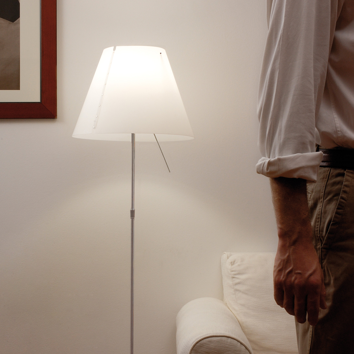 Grande Costanza Terra, Aluminium, Schirm: weiß, mit Dimmer