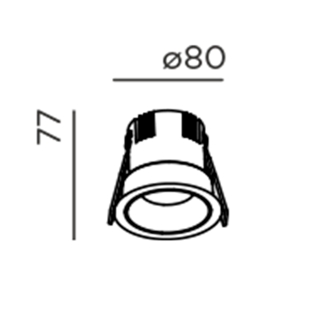IP44.DE Suq.3 LED Deckeneinbauleuchte, Maßzeichnung