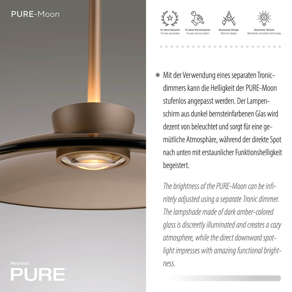 Neuhaus PURE Moon LED Pendelleuchte, Bronze