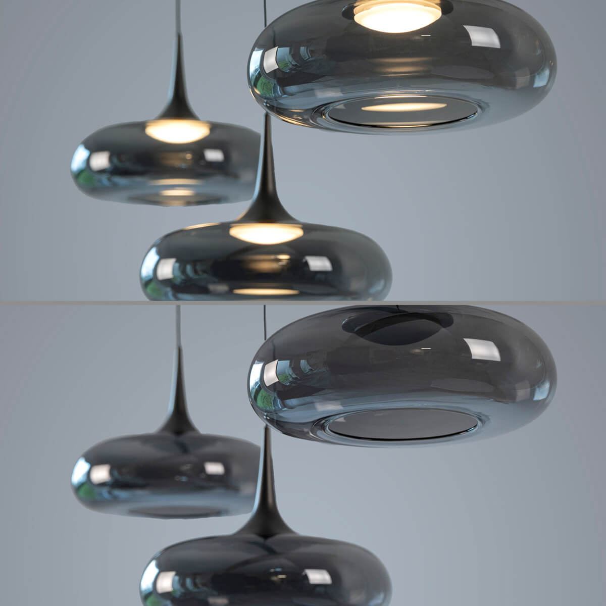 Posh LED Pendelleuchte, 3-flg.