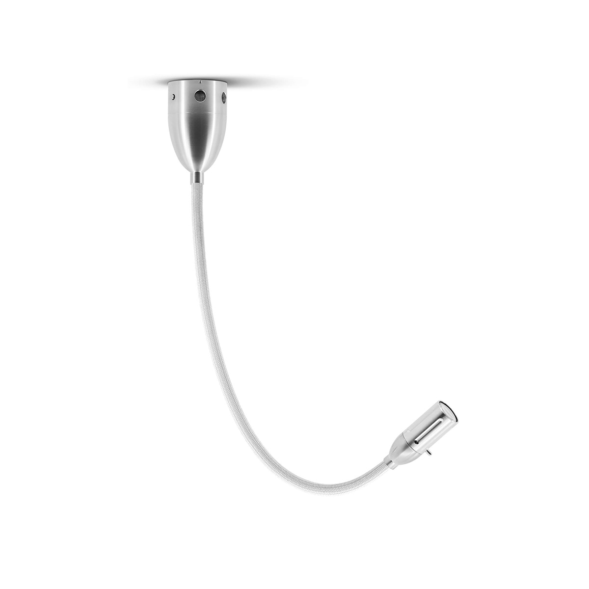 Less'n'more Zeus LED Wand- / Deckenleuchte, Flexwelle: lang, Textil: weiß
