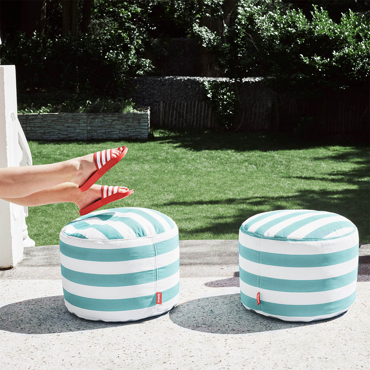 Fatboy Point Outdoor Hocker, Stripe Azur
