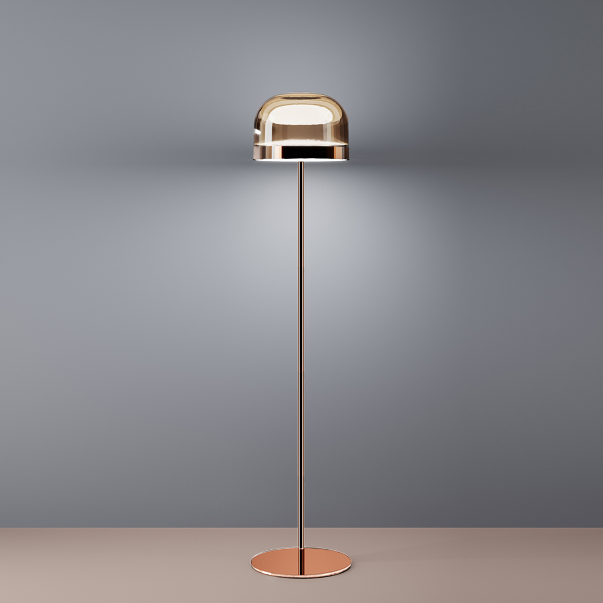Fontana Arte Equatore LED Stehleuchte, Höhe: 135 cm, Kupfer