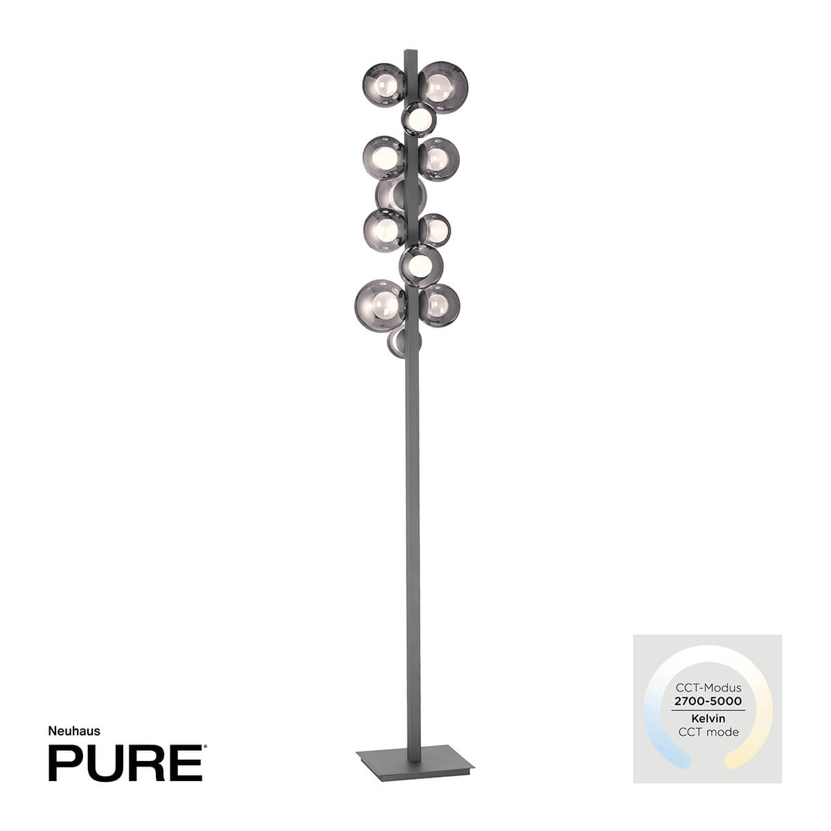 Neuhaus PURE Popup LED Stehleuchte, grau