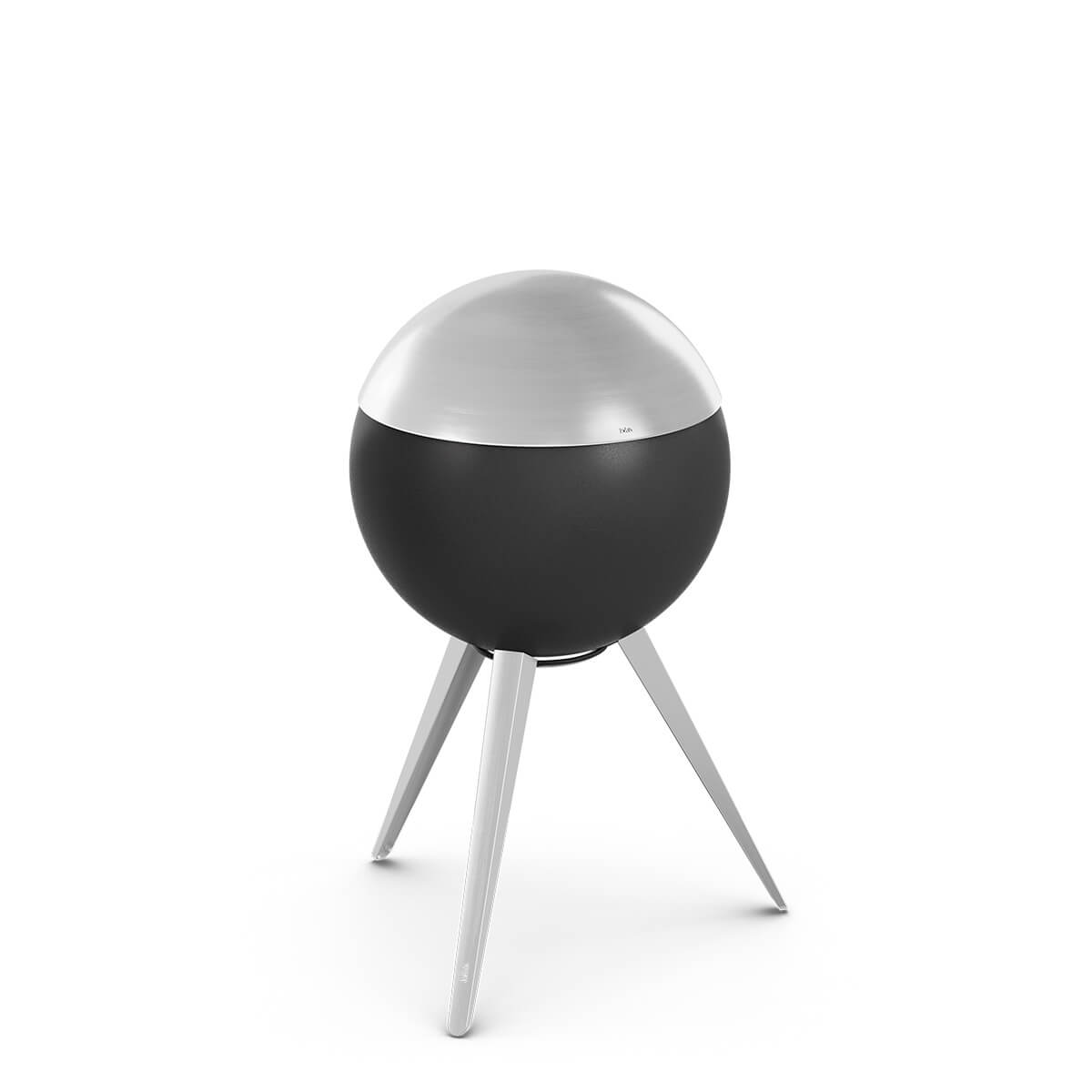 Höfats Moon 45 Deckel, Edelstahl gebürstet, mit Moon 45 Feuerschale mit hohem Fuß (separat erhältlich)