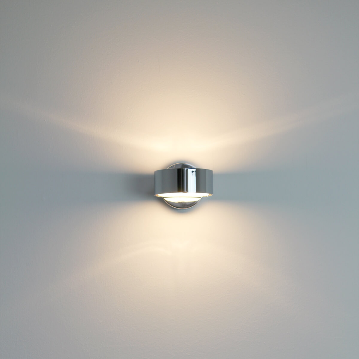 Top Light Puk Mini Wall Wandleuchte, Chrom, mit Glas satiniert / Glas satiniert
