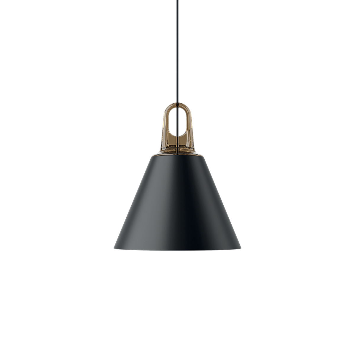 Lodes Jim Cone Pendelleuchte, honigfarben / schwarz matt