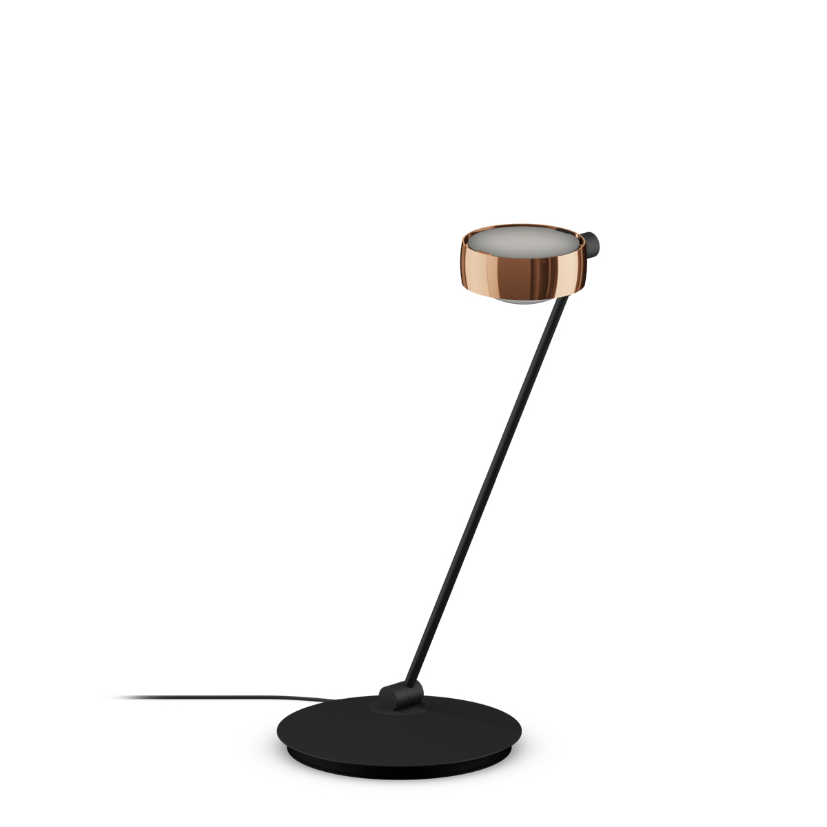 Occhio Sento E tavolo LED Tischleuchte, 60 cm, 2700 K, Ausrichtung: links vom Objekt, Roségold / schwarz matt