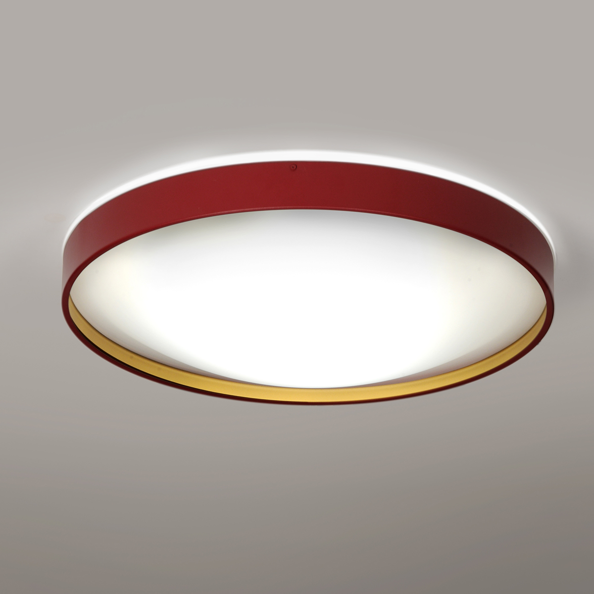 Milan Alina Deckenleuchte, Ø: 37 cm, weinrot lackiert / Gold