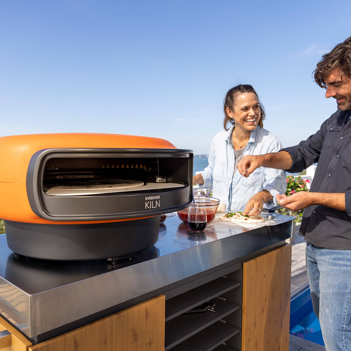 Everdure KILN Pizzaofen, 2 Brenner, rotierend, terracotta