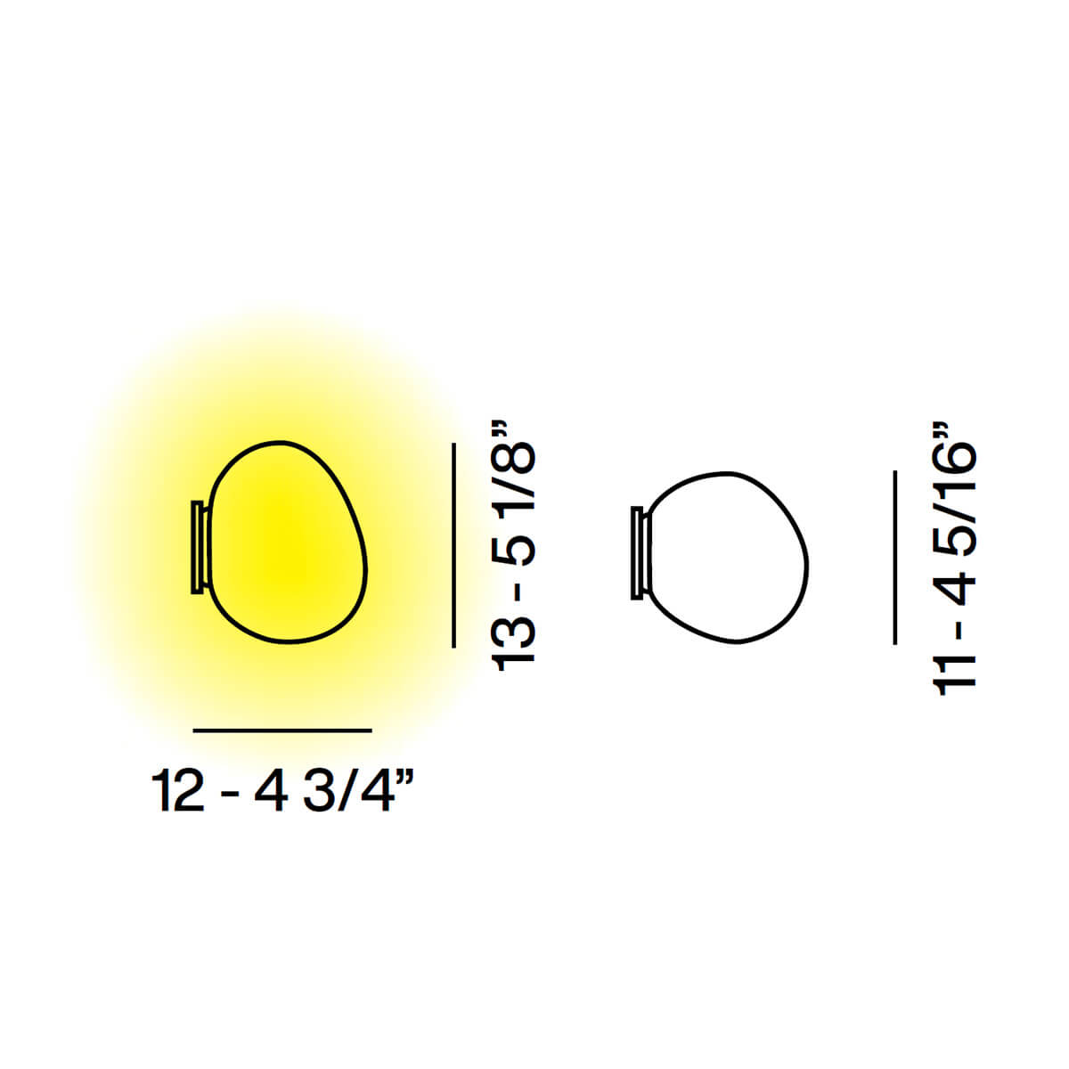 Foscarini Gregg Piccola IP44 Parete / Soffitto, Maßzeichnung