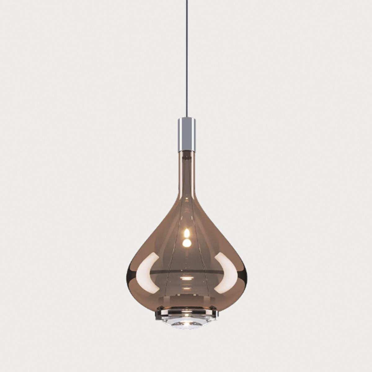 Lodes Sky-Fall LED Medium Pendelleuchte, Chrom / Bronze glänzend