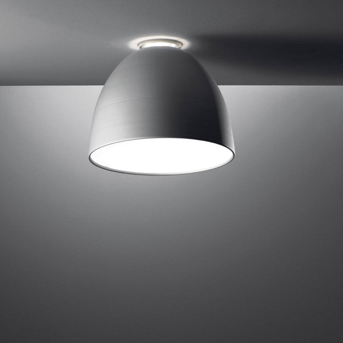 Artemide Nur Mini LED Soffitto, aluminiumgrau