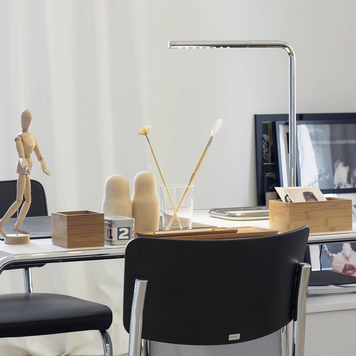 Tecnolumen Lum 50 LED Tischleuchte, Chrom