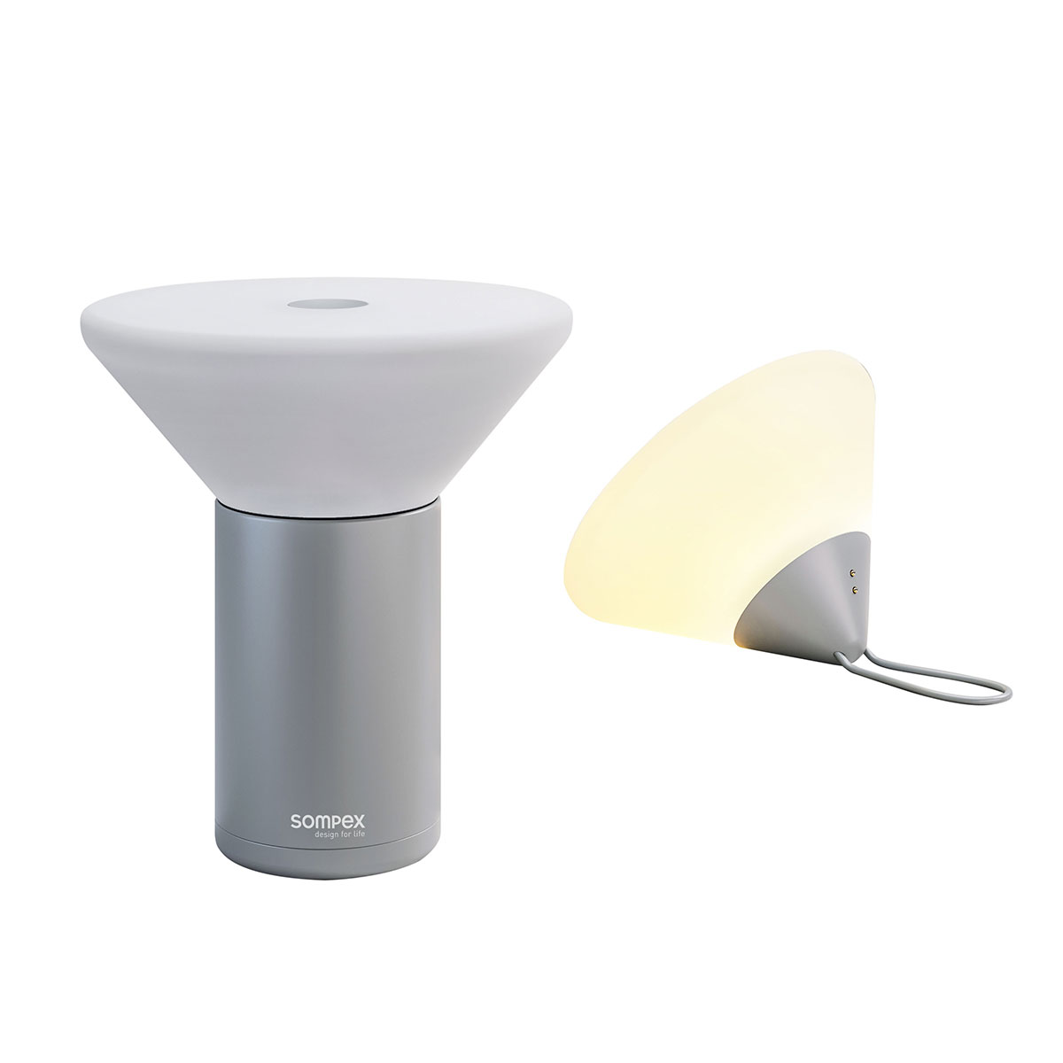 Sompex Mikono LED Akku-Pendelleuchte, grau
