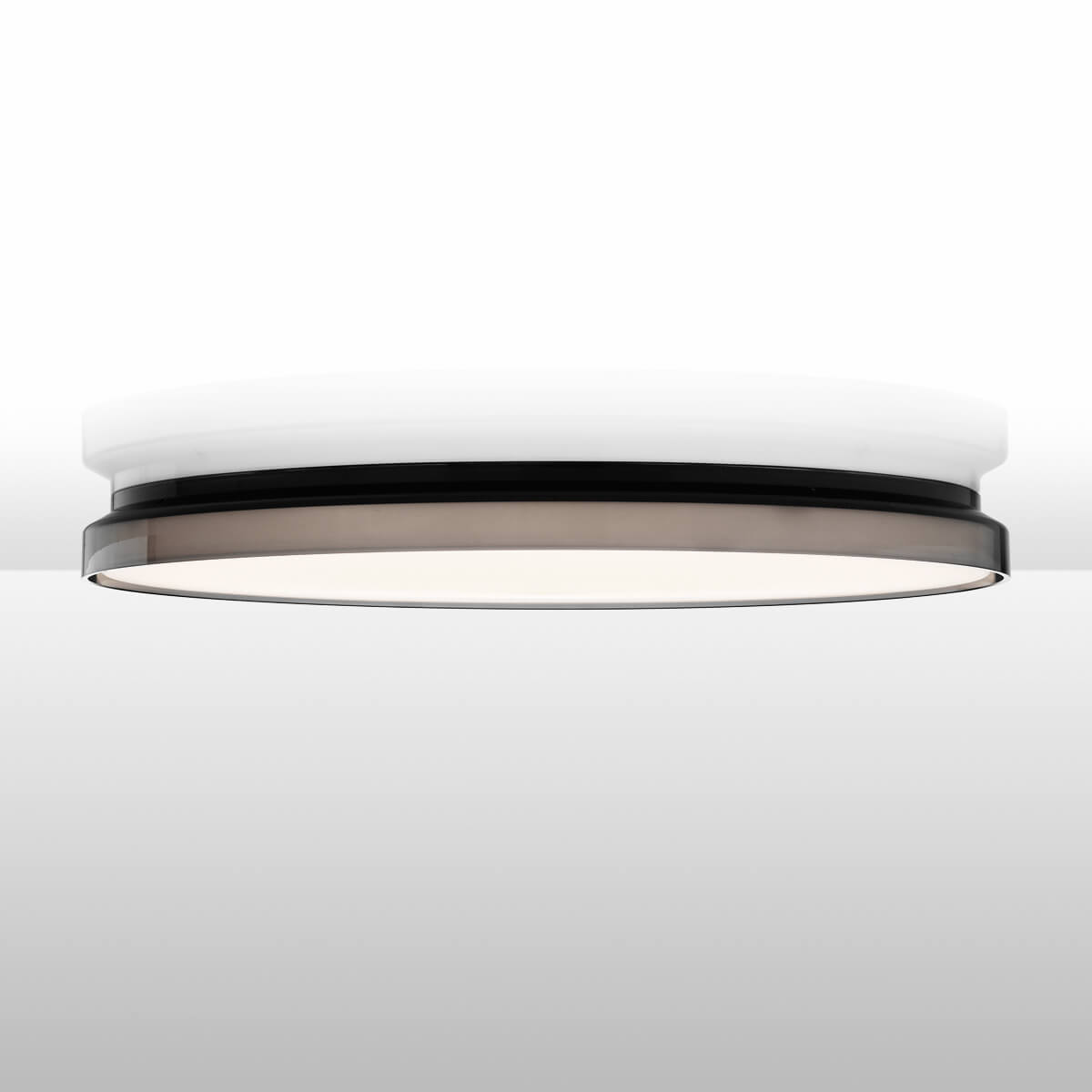 Flos Clara LED Wand- / Deckenleuchte, weiß, mit Dekorring fumée (grau)