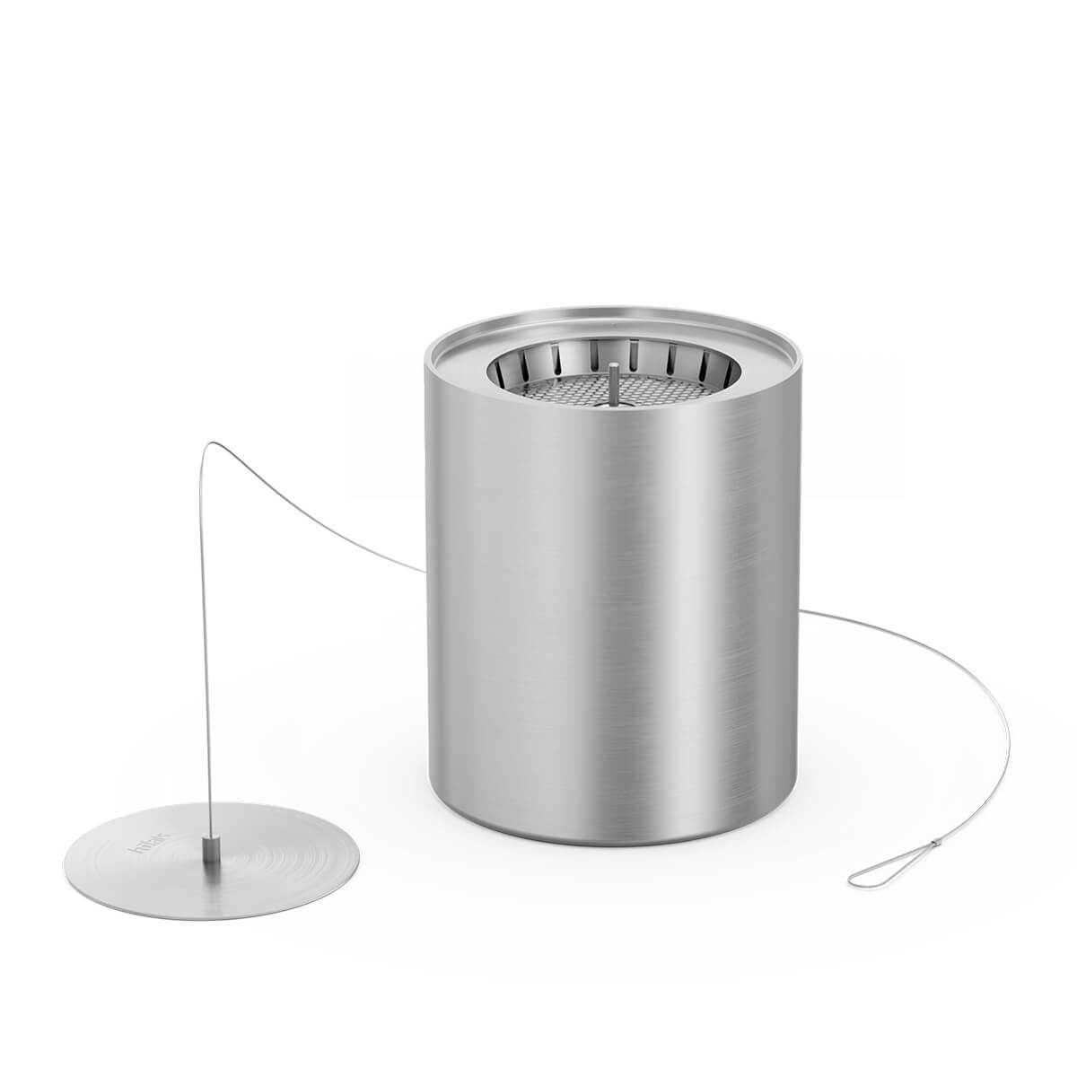 Höfats Spin 1200 Bio-Burner mit Eco-Ring und Löschdeckel, Edelstahl (inbegriffen)