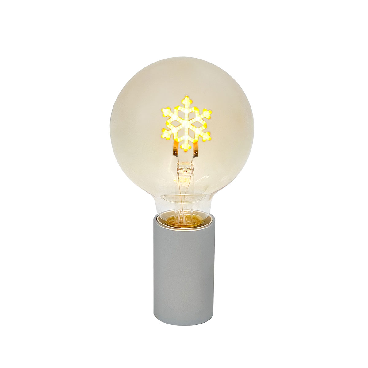 Sompex Schneeflocke LED Filament Globelampe E27 Amber, 1,5 W, 2000 K, Ø: 9,5 cm (Sockel nicht im Lieferumfang enthalten)