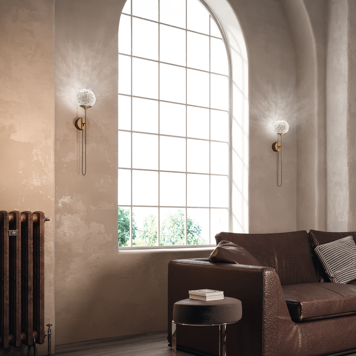 Icone Cristalglob LED Wandleuchte, Kristall / Messing