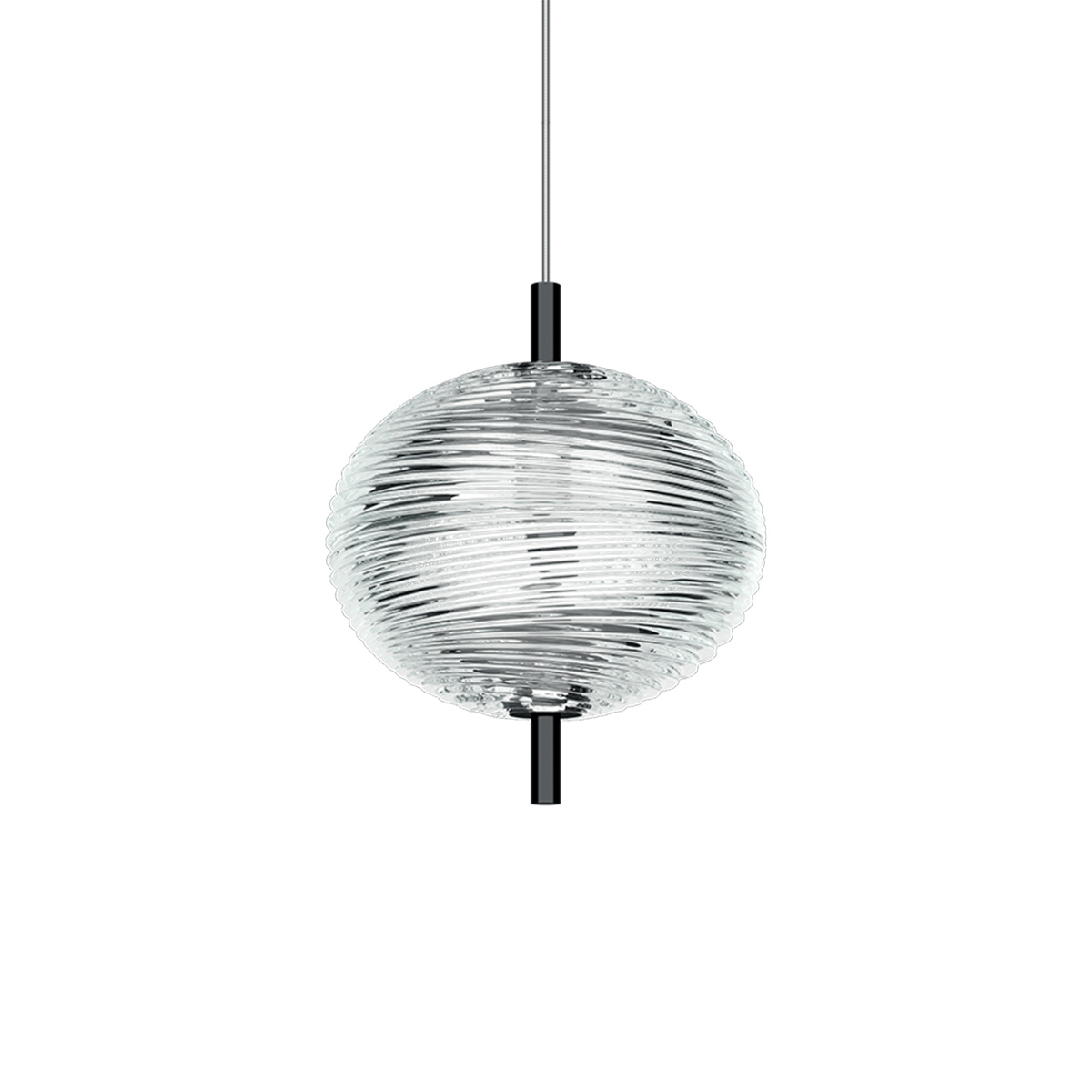 Lodes Jefferson Mini LED Pendelleuchte, Chrom schwarz - Glas: transparent