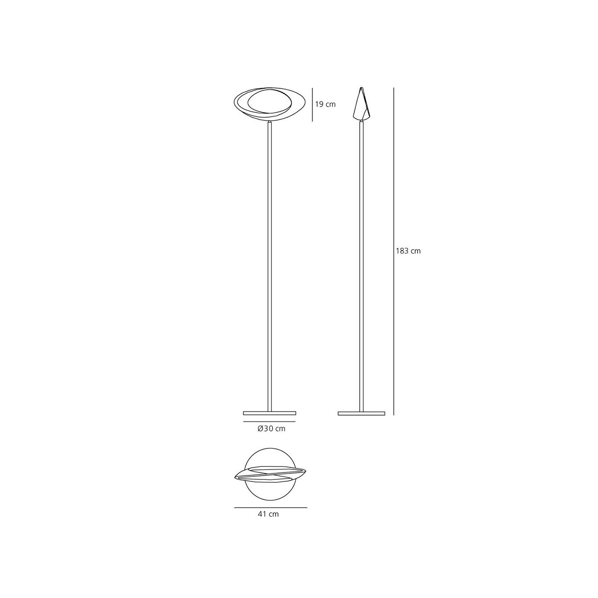 Artemide Design, Cabildo Terra LED, weiß, Zeichnung