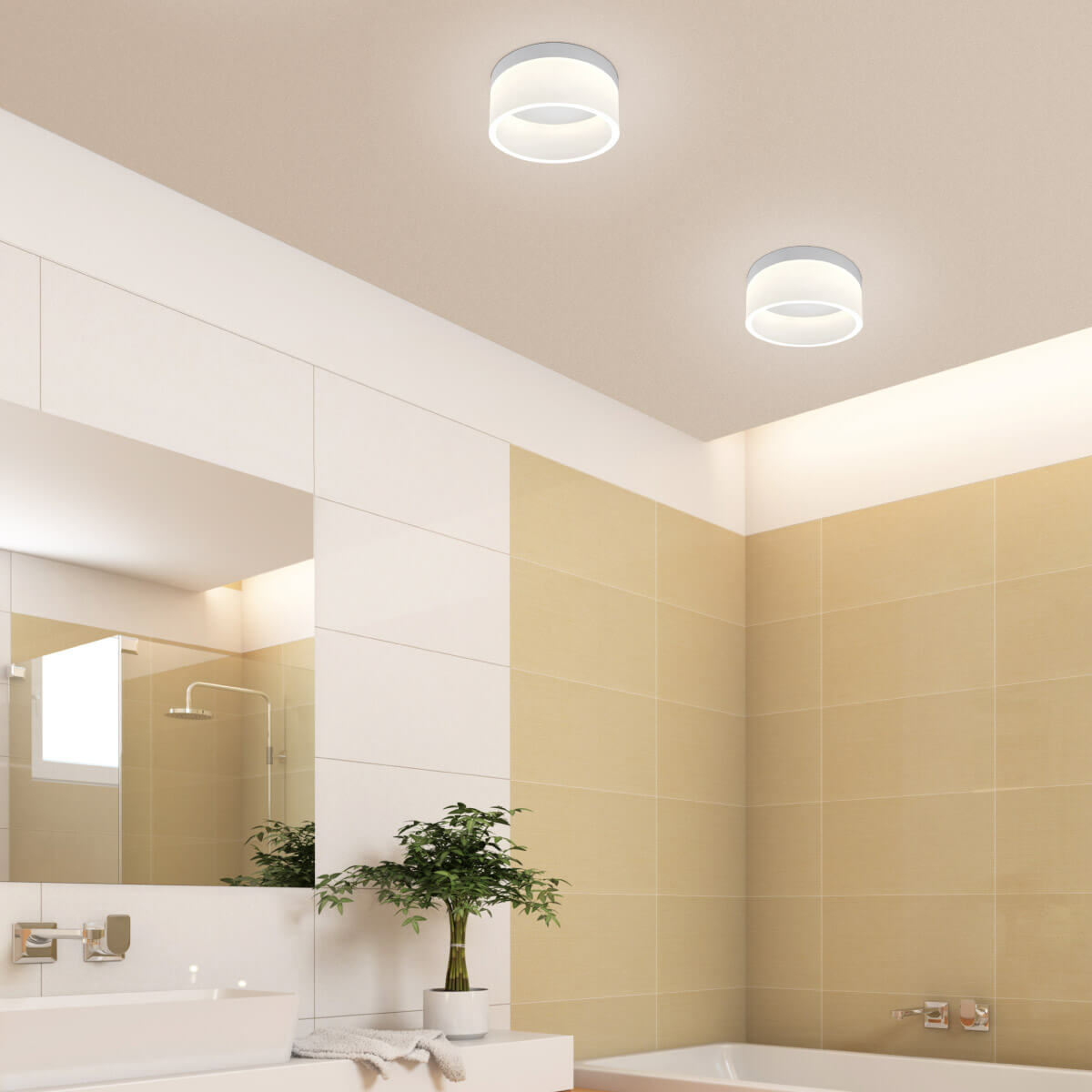 Helestra Liv LED Deckenleuchte mit Casambi-Modul, Ø: 20 cm, weiß matt