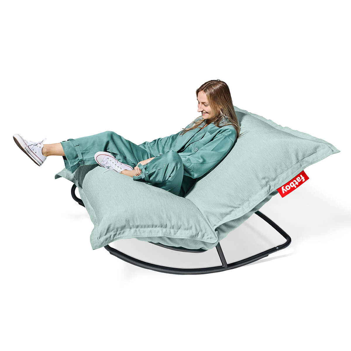 Fatboy Rock 'n Roll Schaukelstuhl & Original Outdoor Sitzsack, Sitzsack: Seafoam (mintgrün)