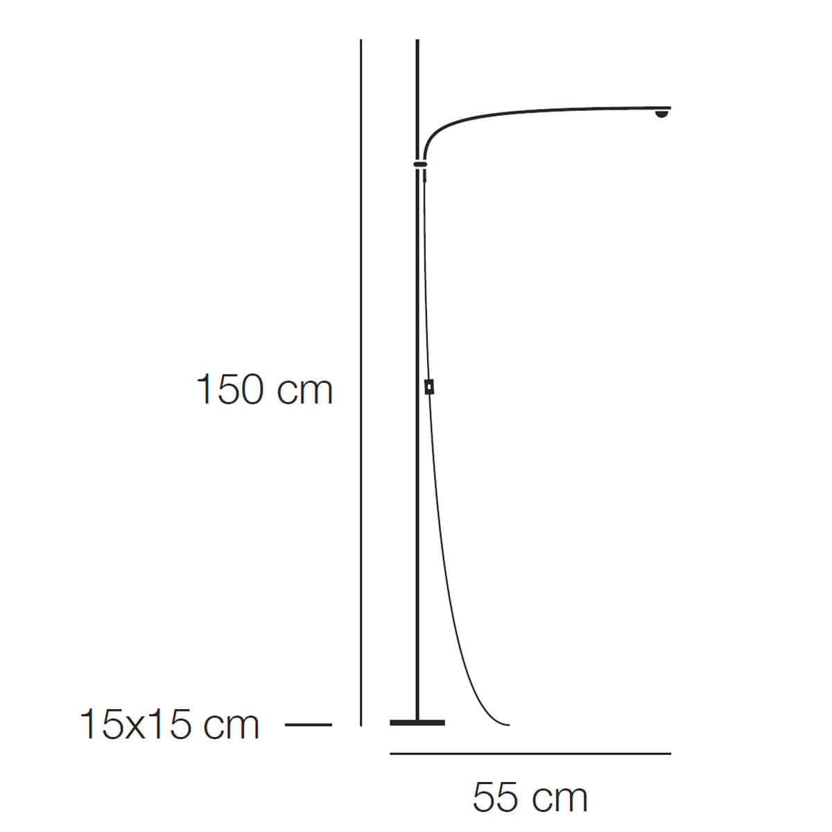 Catellani & Smith Uau F LED Stehleuchte, Maßzeichnung