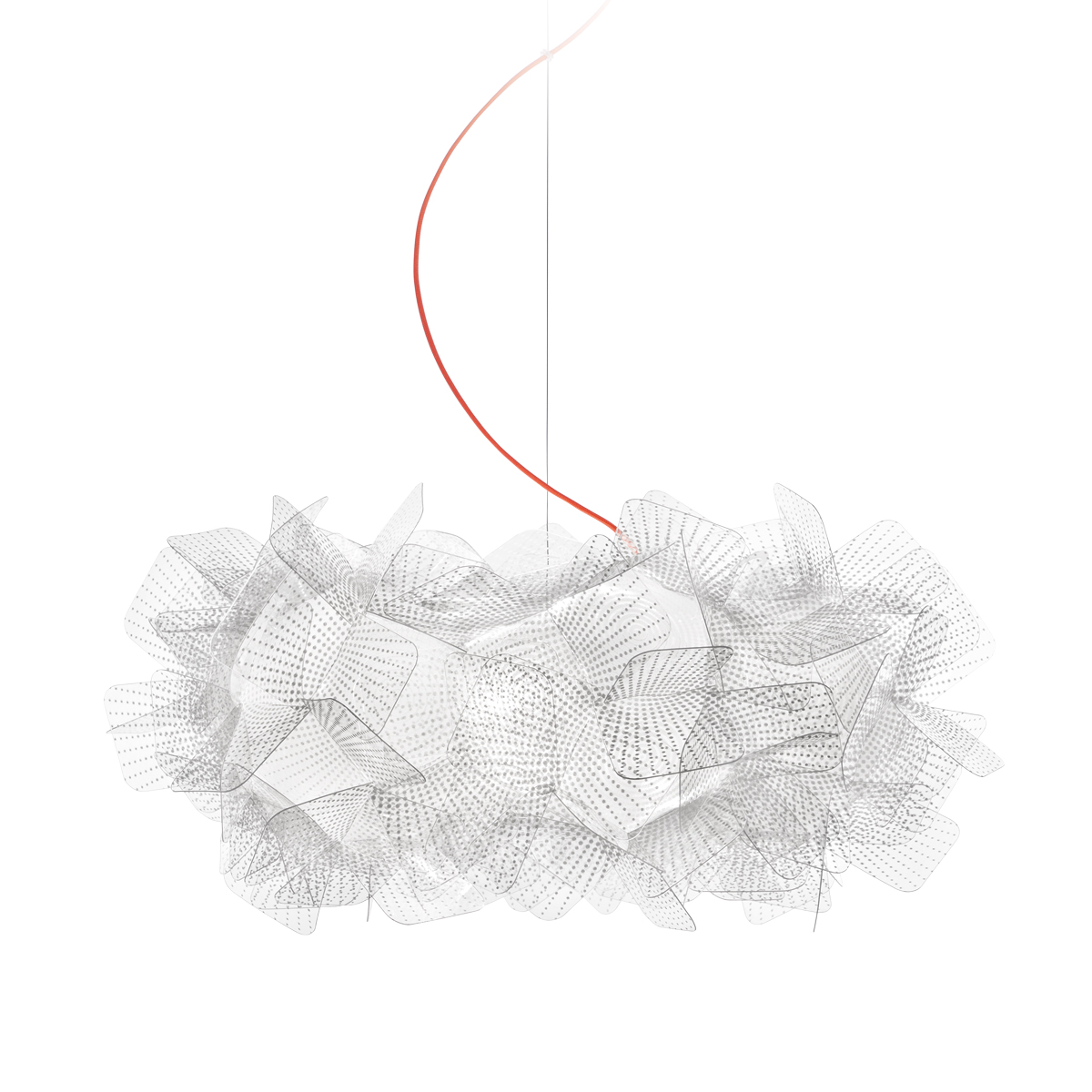 Slamp Clizia Pixel Suspension, Textilkabel: rot