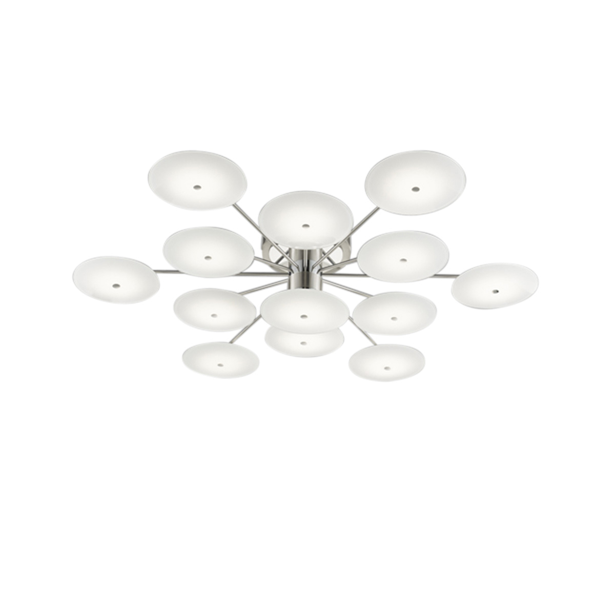 B+M Leuchten Astra LED Deckenleuchte, 13-flg., Nickel matt / Chrom Astra LED Deckenleuchte, 13-flg.