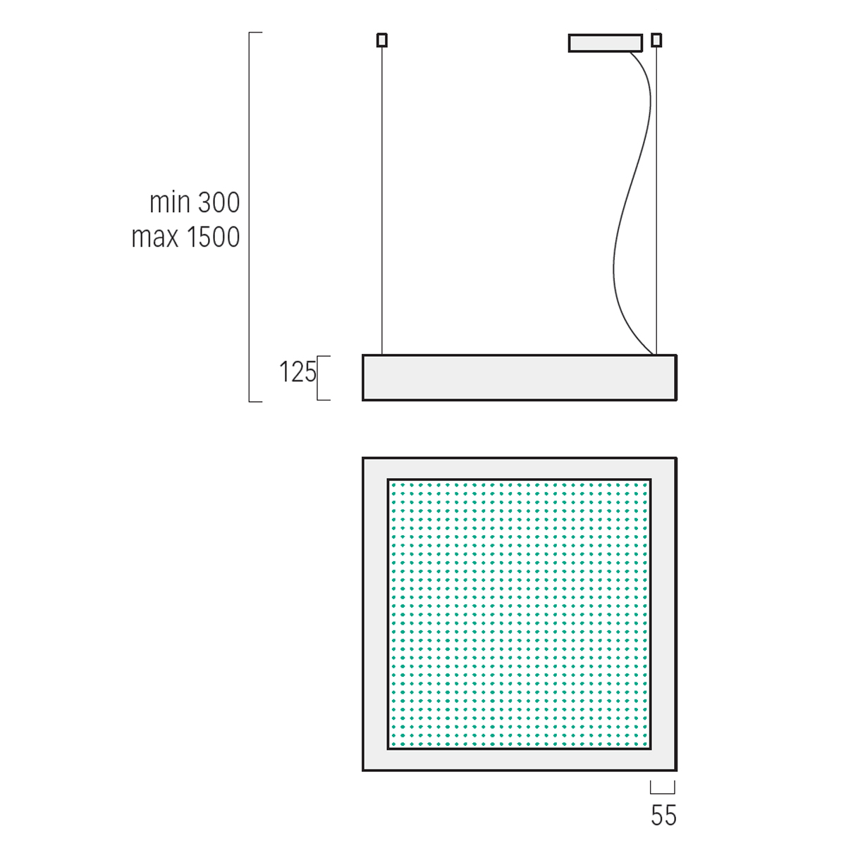 Lightnet Matric Ready Square Acoustic-R4 Pendelleuchte