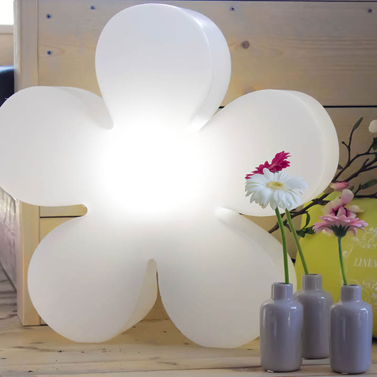 8 seasons design Shining Flower Solar- / Dekoleuchte, Ø: 40 cm, weiß