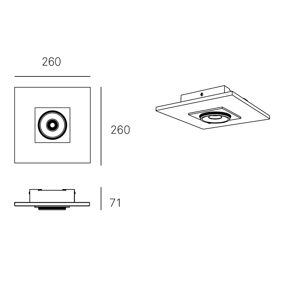Milan Marc Deckenstrahler, 26 x 26 cm, Zeichnung