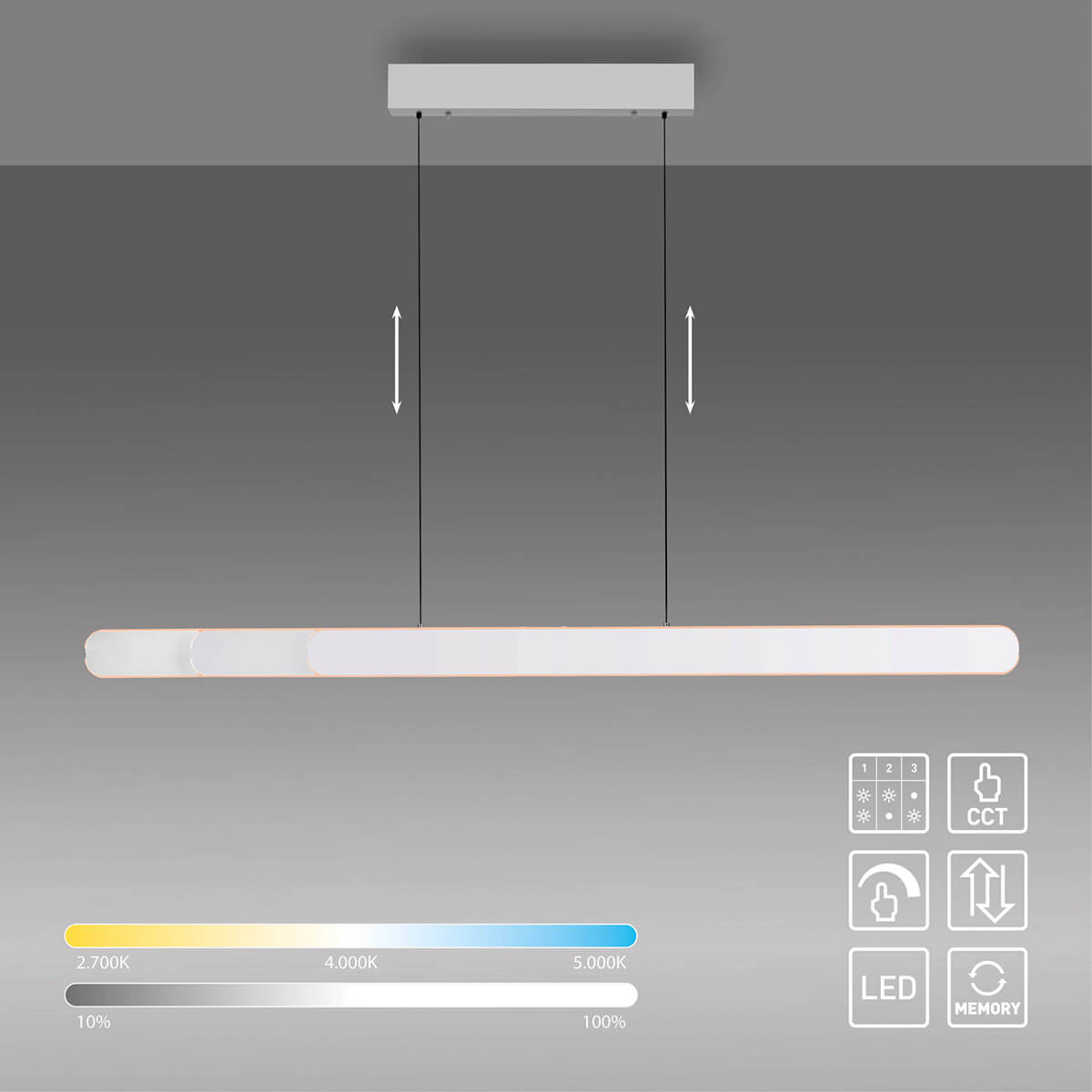 Adriana Round LED Pendelleuchte, ausziehbar