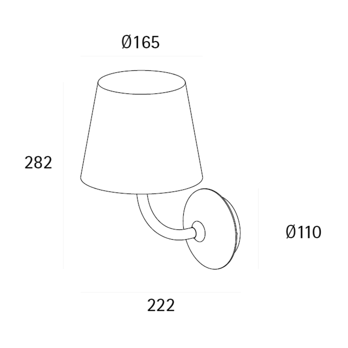 Sigor Nupara LED Außenwandleuchte, Maßzeichnung