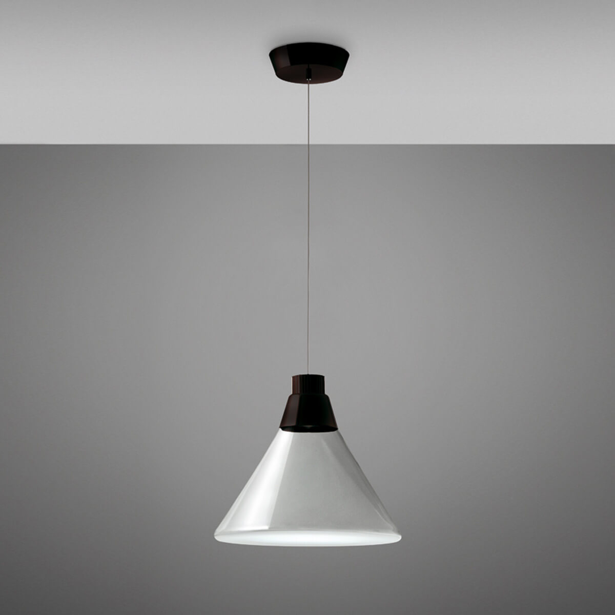 Fabbian Polair LED Pendelleuchte, schwarz / transparent